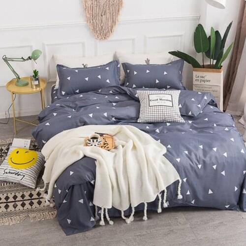 Geometric Duvet Cover Cartoons Breathable Skin Friendly Queen Size Bedding Set With Pillowcase Bed sheet Comfortable Bedclothes