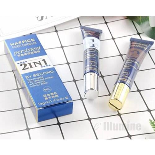 2 in 1 Concealer Make Up Base Primer Powerful Facial Freckle Marks Acne Cover Face Cream BB Cream 19gx2