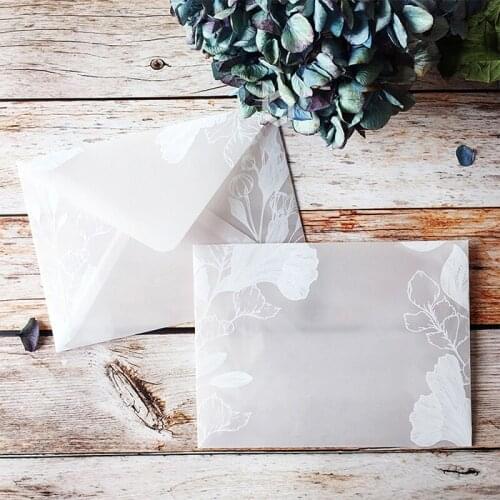 5PCS/lot Translucent Invitation Envelope DIY Birthday Wedding Postcard Decoration Supplies
