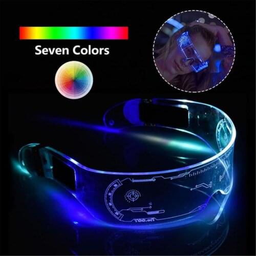 Fashion LED Luminous Glasses Electronic Visor Glasses Light Up Glasses Prop For Festival Bar Party Performance Children Adult