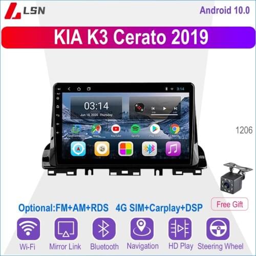 9" Android 10 For KIA Cerato k3 2019+ Multimedia Video GPS Navigation Car Radio Player Auto Stereo Navi 1DIN
