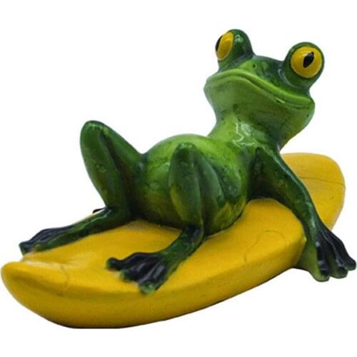 Cartoon Frog Raft Water Floating Decor Yard Garden Resin Statue Water Fountain Pool Pond Decoration Safe Cute Play Children Gift