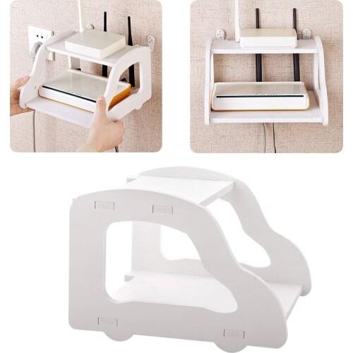 Wall Hanging Set Top Box Carrier Router Shelf Rack Organizer for Home Study Room Bedroom