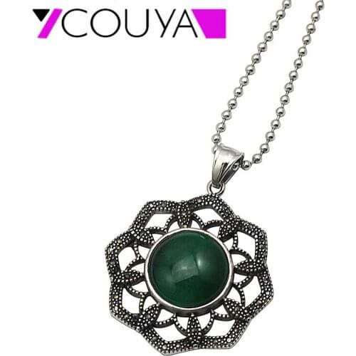 2017 new fashion brand designer simple green Stone Pendant Necklace Vintage necklaces & pendants Necklace women jewelry N10041