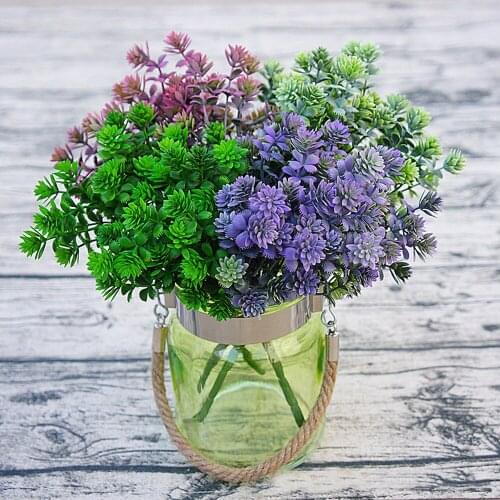 New Plastic Plants Artificial Flowers Fall Leaves Flores DIY Suculentas Artificiais Wedding Decoration Plant Fake Flowers Wreath