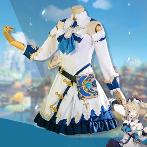10pcs adventure game Genshin Impact Barbara cute sexy cosplay costume stage costume maid costume Halloween party gift cosplay