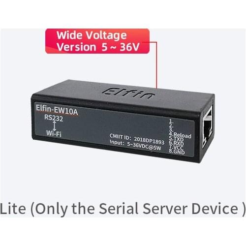 5-36V Wide Voltage Serial Port RS232 to Ethernet Serial Device Server TCP/IP Telnet Modbus TCP Protocol