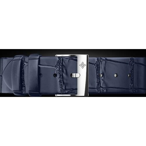 Agelocer Leather Watch band Watch Strap 18mm Genuine Leather black Blue