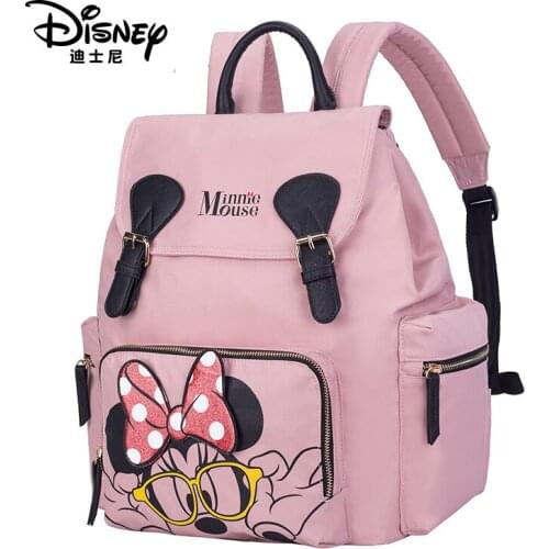 Disney Mickey Mouse Backpack Large Capacity Mommy Bag Cartoon Handbag Minnie Cute Shoulder Travel Bags Hobos