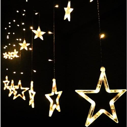 Christmas Lights 220V EU/US Plug 2M 168leds Romantic Fairy Star LED Curtain String light Wedding Garland Party Decoration
