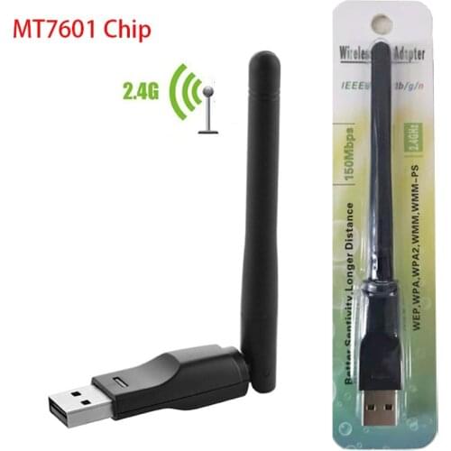 USB 2.0 MT7601 WiFi Wireless Network Card 150M 802.11 b/g/n LAN Adapter with rotatable Antenna for Laptop PC Mini Wi-fi Dongle