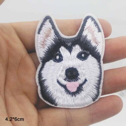 Husky Dog Iron on Dog Embroidered Embroidery Clothes Patch For Clothing Girls Boys Clothes Stickers