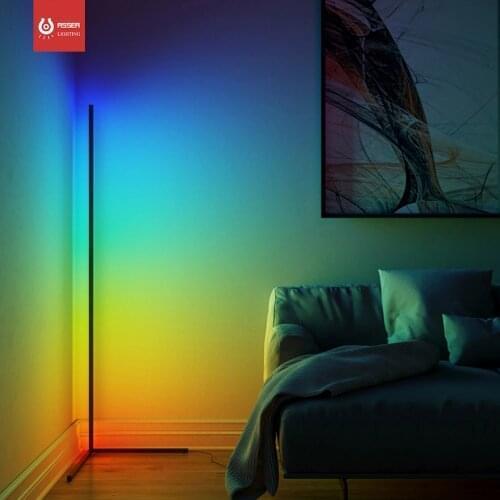 Dimming Black White Floor Lamp Modern RGB Colorful Remote LED Floor Lamps Standing Lamp Simple Corner Standing Lamp Corner Light