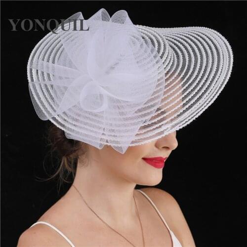 Wedding Bridal Fascinator Hat Nice Flower Feather Tea Party Women Chapeau Cap Hair Clip Elegant Women Vintage Banquet Headwear
