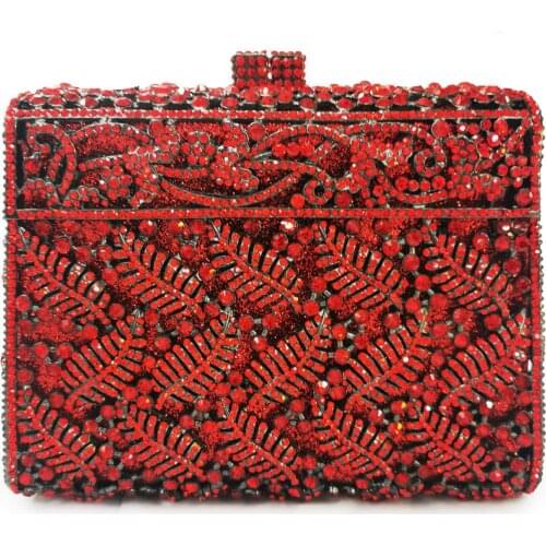 Lady Red/Blue/Silver/Gold Diamond Clutch Women Evening Bags Ladies Crystal Handbags Purses Wedding Gala Dinner Minaudiere Bag