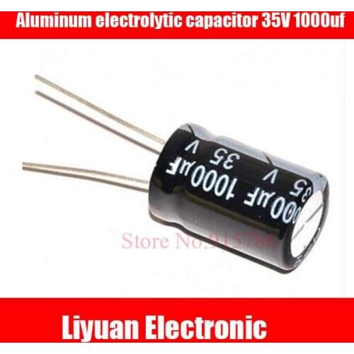1LOT = 5PCS Aluminum Capacitors 35V / 1000UF 13 * 21MM 35V 1000uf electrolytic capacitors