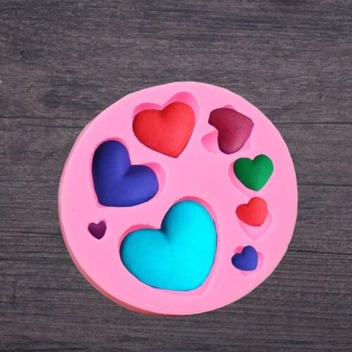 1PC 8 Love Heart 3D Silicone Cake Mold Bakeware Set FDA Silicone Moulds for Cake Decorations LB 495