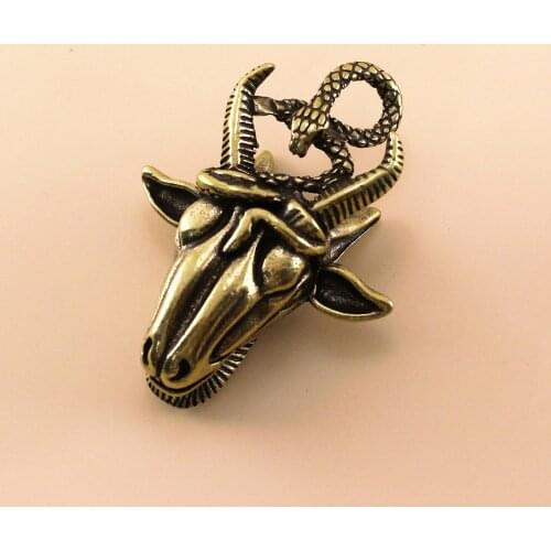1 pcs Brass Sheep Head Pendant Lucky Transfer Buckle For Leather Craft Women Bag Handbag Purse DIY Hardware Accessories