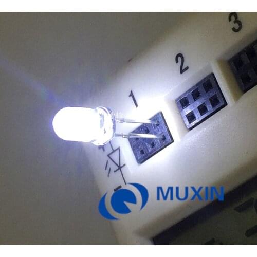 1000pcs White LED 5MM White light-emitting diode White turn White