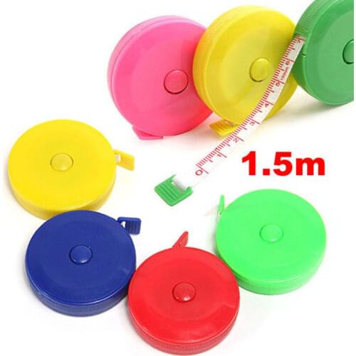 150CM Mini Measuring Tape Measure Retractable Metric Belt Colorful Portable Ruler Centimeter Inch Children Height Ruler
