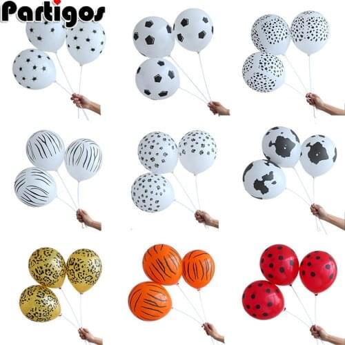 20pcs Birthday Animal Latex Balloons Tiger Zebra Dog Soccer football Safari Party Jungle Party ballons Birthday Party Decoration