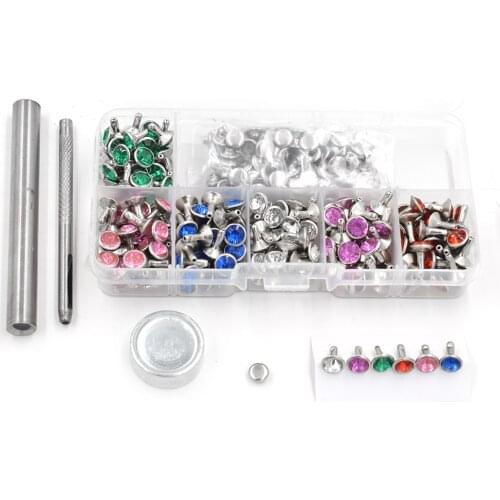 240PCS metal rivet + installation tool. 8mm acrylic diamond button. Snaps. Decorative buckle. Clothing & Accessories
