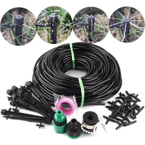 7m~42m Watering Kits Black Adjustable Ground Insert Dripper Connect 4/7mm Hose Garden Greenhouse Irrigation Kits