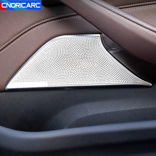 Stainless Steel Car Front Door Stereo Speaker Frame Decoration Cover Trim For BMW 5 Series G30 2018-20 Interior Accessories