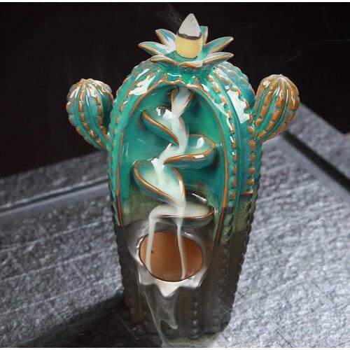 Decorative Waterfall Backflow Incense Holder Decor Exquisite Workmanship Backflow Incense Burner Vibrant for Yoga Room