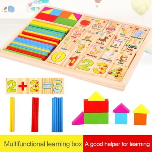 Montessori Wooden Toys Childhood Learning Children Toys Kids Baby Colorful Wooden Blocks Enlightenment Educational Toys Boy toys