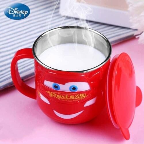 Disney Baby Kid Children Milk Cup Cartoon Creative Drink Water Cups Baby Training Learn Drinkware Juice Cup Stainless Steel Mugs