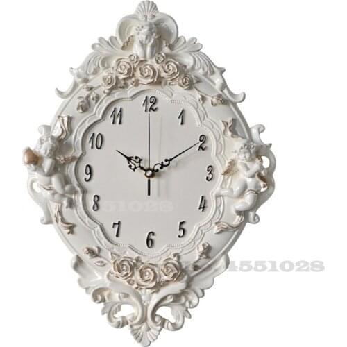 European Large 3D Wall Clock Vintage Living Room European Pendulum Wall Clocks Retro Modern Design Saat Home Farmhouse Decor