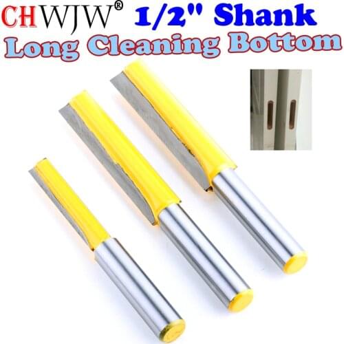 1Pcs 1/2" Shank Long Cleaning Bottom Router Bit Cutter CNC Woodworking Clean Bits