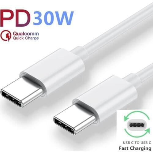 Type C to USB C Fast Charging Data Sync Cable For New MacBook Pro Huawei Matebook 2.4A PD Quick Charger Cable for iPad Pro 2018
