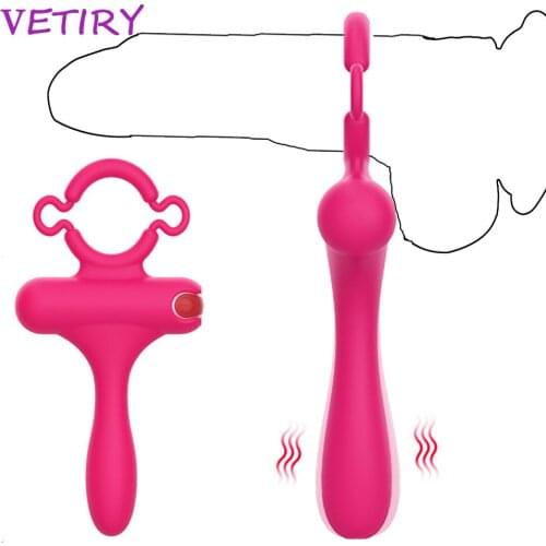 Penis Ring Vibrator Dildo Vibrator Nipple Clit Vagina Massager Delay Ejaculation Female Masturbation 10 Speed Sex Toys for Men