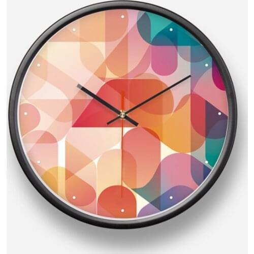 Colorful Creative Wall Clock Metal Home Decoration Wall Clock Modern Fashion Silent Metal Round Clock