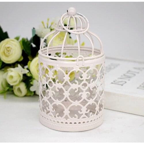 Creative Hanging Lanterns Birdcage Candlestick Tealight Metal Candle Holder for Wedding Candlelight Dinner Party Home Decor