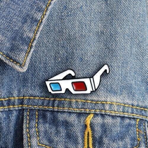 Metal Fashion Tendy All-match Bag Jacket Decoration 3D Sunglasses Badge Collar Lapel Brooch Pin Clothes Jewelry Bag Decor