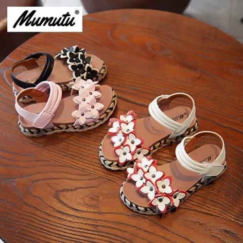 Odorless soft standard size children like girls breathable anti-wear casual light flower Girls summer scandals MM1589