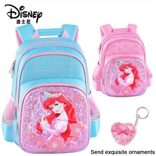 Disney Girl Schoolbag Primary School Students 1-3 Grade Princess Offload Girls 6-12 Years Old Shoulder Bag New Wave