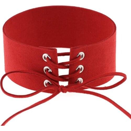 New Wide Black Red Velvet Choker Necklace Belt Tied Bowknot Necklaces Women Punk Jewelry Chocker collares collier ras du cou
