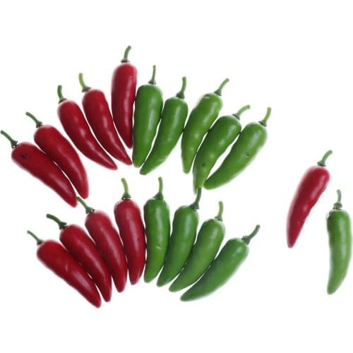 Plastic 10Pcs/Set Artificial Fake Fruit Apple Chili Vegetables House Miniturate Play House Toy For Girls Gift Kitchen Decor