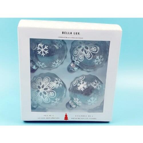 Christmas ornament glass creative ornaments vibrato gift foreign trade export 8cm transparent snow globe 4 pieces