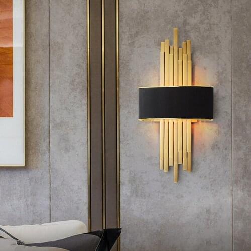 Postmodern Living Room Sconce Decoration Wall Lamp Simple Gold Wall Light Nordic Bedroom Bedside Lamp Aisle Stair Lighting