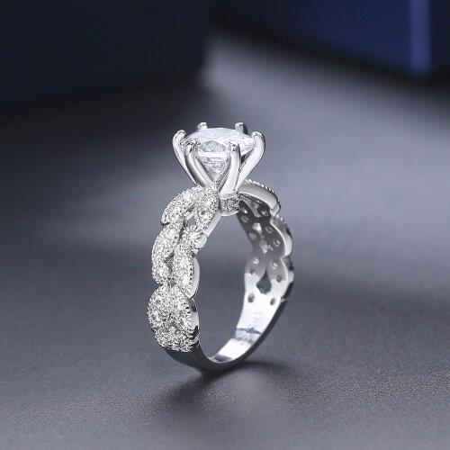 Wedding Engagement Rings For Women Luxury Female Jewellry Womens Accessories Silver Color Rings With Zircon Jewelry R657