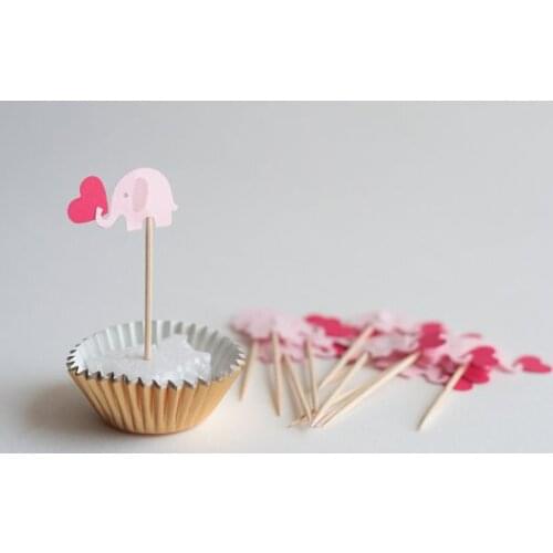 Elephant cupcake toppers baby shower birthday Food Picks toothpicks wedding bachelorette bridal shower cake decorations