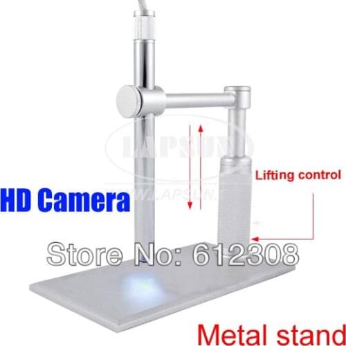 High Quality HD 2.0MP 200X USB Digital Industry Microscope Set Camera Home Endoscope with LED Light Aluminium Alloy Stand Holder