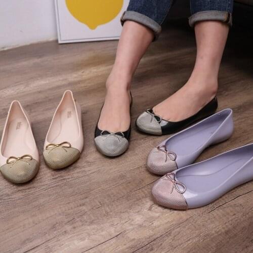 MELISSA Women Jelly Shoes Star Sandals 2021 New Women Bow Jelly Sandals Melissa Female Hollow Flat Shoes Summer Shoes