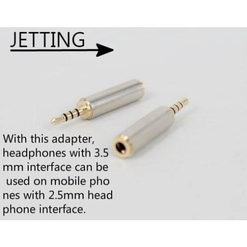 Gold 2.5 Mm Male To 3.5 Mm Female Audio Stereo Adapter Plug Converter Headphone Jack