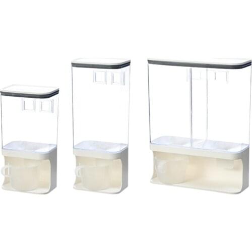 1/1.5/3L Wall Mounted Divided Rice Cereal Dispenser Kitchen Dry Food Container H58C